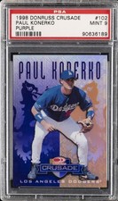 1998 LEAF ROOKIES & STARS CRUSADE UPDATE PURPLE #102 PAUL KONERKO #/100 PSA 9