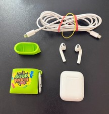 Apple AirPods 2nd Generation A2031 w/ Case Cable + Cover Very Good