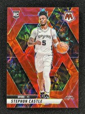 2024-25 Panini Mosaic Stephon Castle #236 Red Scope Prizm Rookie RC Spurs /75