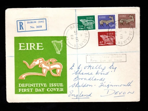 Ireland - Registered Stamp cover  1969, FDC, Definitives