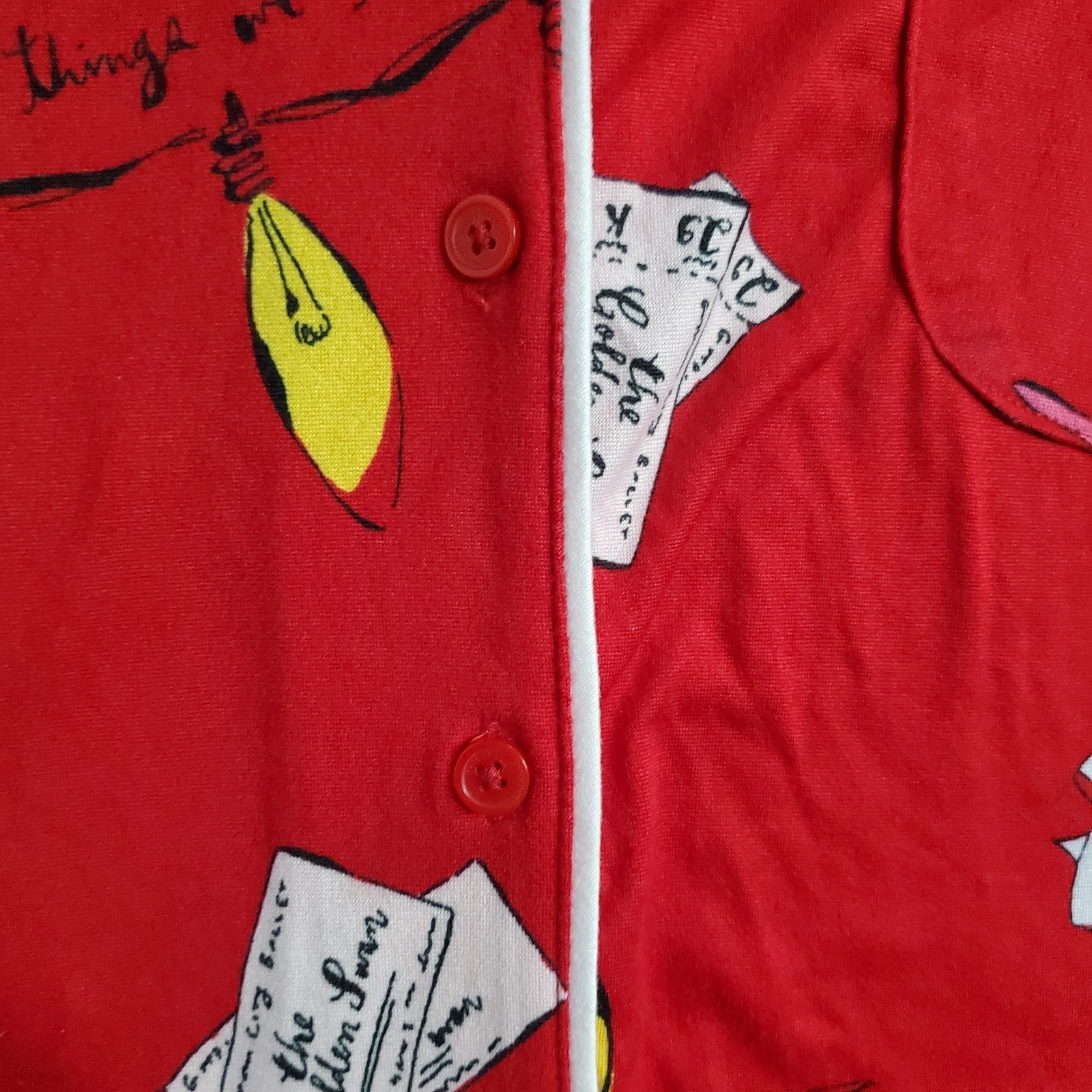 Kate Spade Pajamas Set Womens Sz Medium Red Long Sleeve Things We Love Christmas thumbnail 6