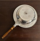 Silver Plate Silver Tone Serving Bowl, Handled, Wooden Handle — photo 3