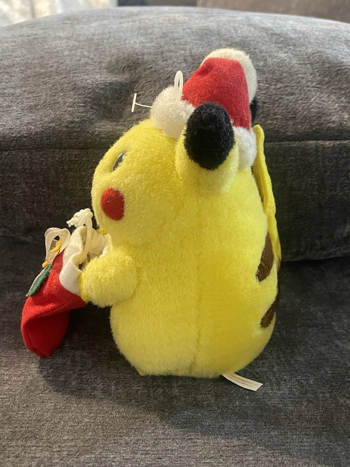 TOMY Christmas Pikachu Stuffed Toy Pokemon Vintage Japan - Image 2 of 4