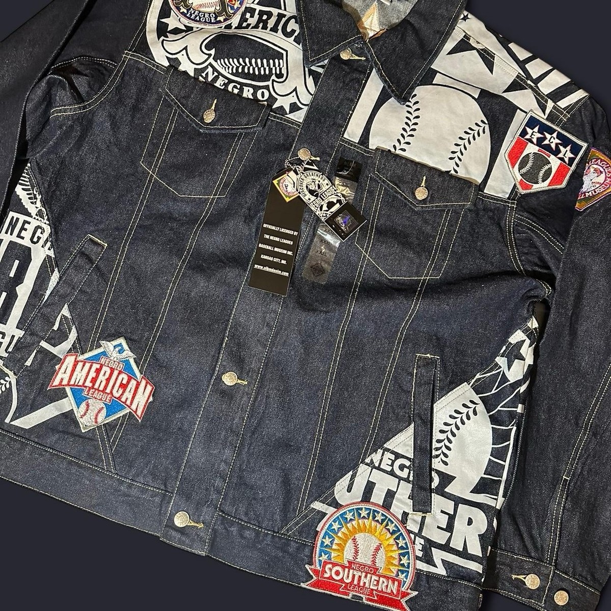 Rare Negro Leagues Mulit Embroidery Patched Denim Jacket XXL | eBay