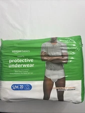 Amazon Basics Men's Protective Incontinence Underwear - Small/Medium - 20 Count