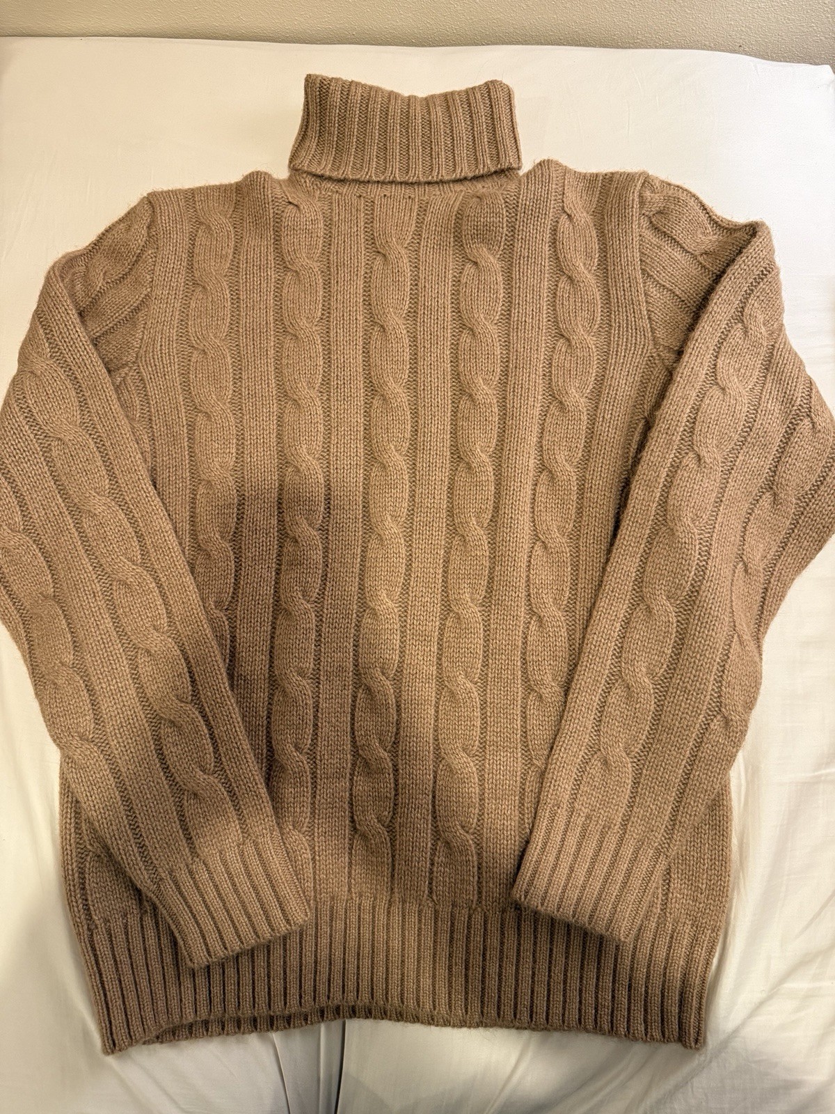 Rare Vintage Polo Ralph Lauren Camel Hair Italian Yarn Turtleneck Sweater Men S