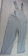Vintage Big Smith Bib Overalls Mens 44x30 Railroad Stripe Work Carpenter Utility
