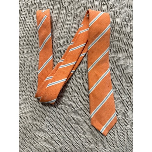 The Original Penguin orange striped linen tie
