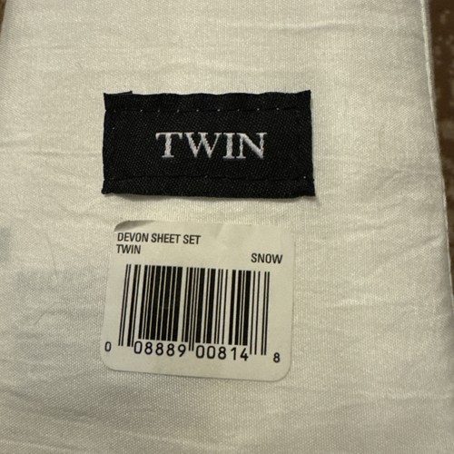 UGG Devon Twin Sheet Set - 3 Stück Bettwäsche mit tiefen Taschen Spannbetttuch, weiß - Bild 3 von 3