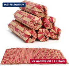 L LIKED 105 PCS Striped Flat Coin Wrappers Pennies Rolls Only, Red 105 PCS - Pe