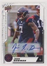 2020 Upper Deck CFL Auto John Bowman #180 Auto 08ev