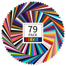 Permanent Self Adhesive Vinyl Sheets Pack of 79, 12  X 12   - 38 Assorted Co...