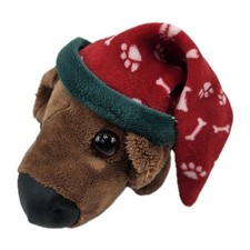 Brown Puppy Dog Plush Big Head Stuffed Animal Christmas Holiday Gift Toy