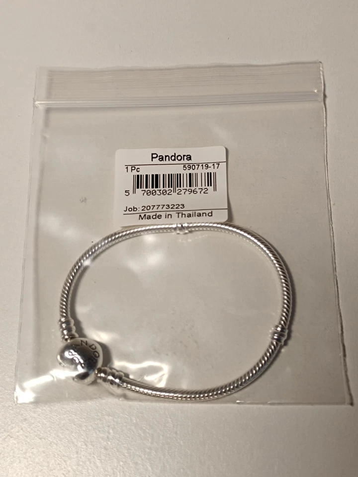 Pandora Moments Herz und Schlangen-Gliederarmband Sterling-Silber 590719-17 - Bild 3 von 4