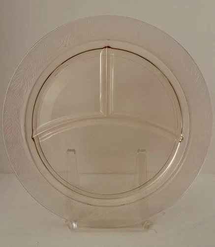 Macbeth Evans THISTLE pink Depression Glass 10 1/4” Divided Grill Plate