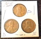 1925 P, D, S, Lincoln Wheat Cent, Penny, Fine Condition