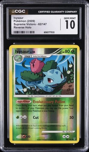 2009 POKEMON SUPREME VICTORS REVERSE HOLO #62 IVYSAUR CGC 10 GEM MINT