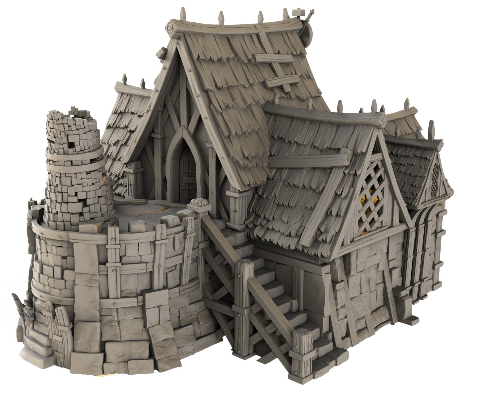 Décors architecture médiéval armurerie en pierre reconstituée 15cm