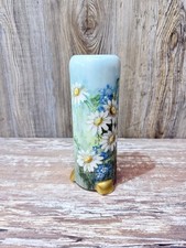 Fraureuth Saxony Hand Painted Daisies Vase Signed By Artist McBain 7.5''