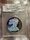 1942 SILVER Walking Liberty ICG - Genuine Ruthenium & Hologram 1 Of 500
