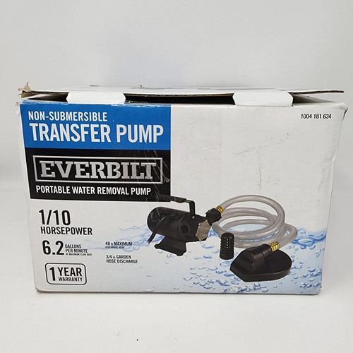 Everbilt 1/10 HP Non-Submersible Self-Priming Transfer Pump, 6.2 gpm EBTP1, F