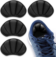 2 Pair Heel Grips Shoes Pads for Too Big Self-Adhesive Foot Black