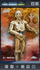 C-3PO Gold 50cc Legendary Star Wars Card Trader Chrome Sapphire