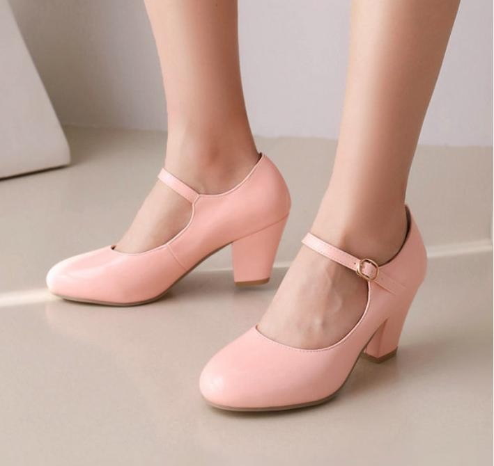 PANTOFOLA D’ORO Scarpe decolte corte 10 colori donna tacco grosso blocco cinturino alla caviglia misura Mary Jane