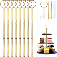 10 Set Etageren Stangen Set, Etagere Bausatz 3 Etagen, Vintage Metallstange Etag