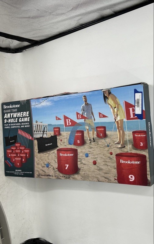 Brookstone Game Time Anywhere 9-Hole Bucket Backyard & Beach Fun Golf Set