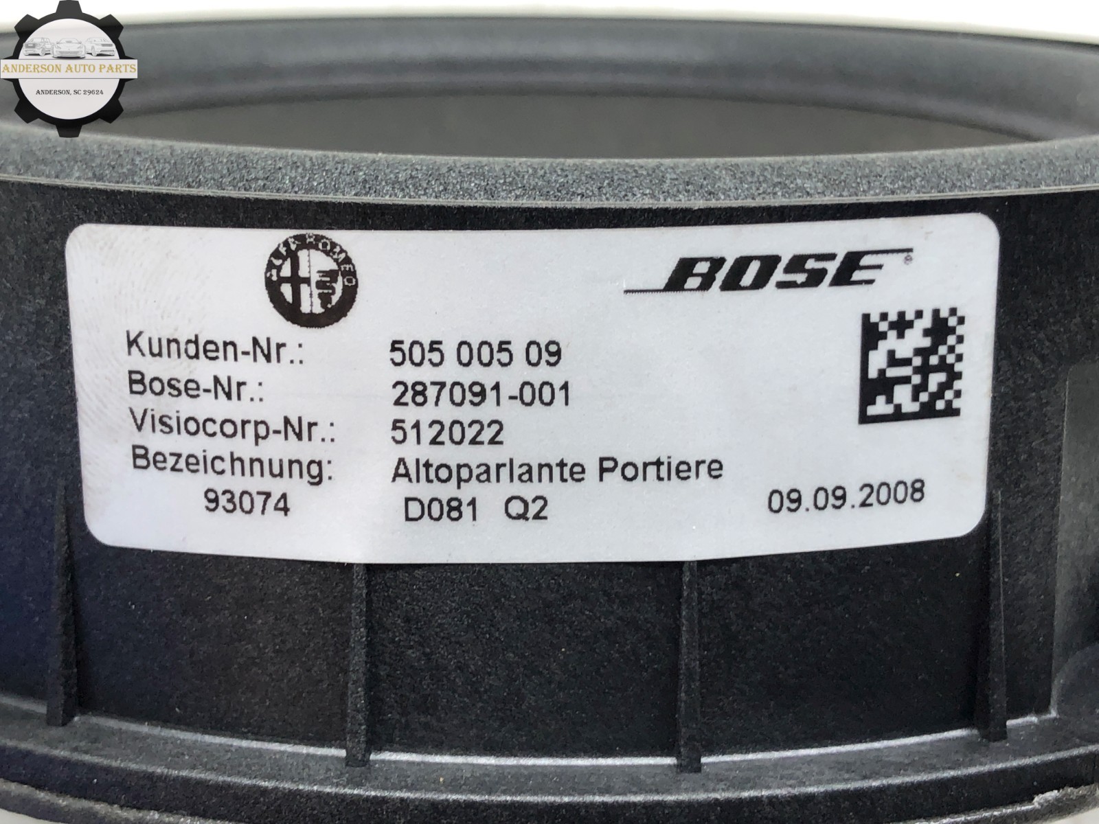 2008-2019 MASERATI GRANTURISMO M145 DOOR AUDIO SPEAKER BOSE OEM