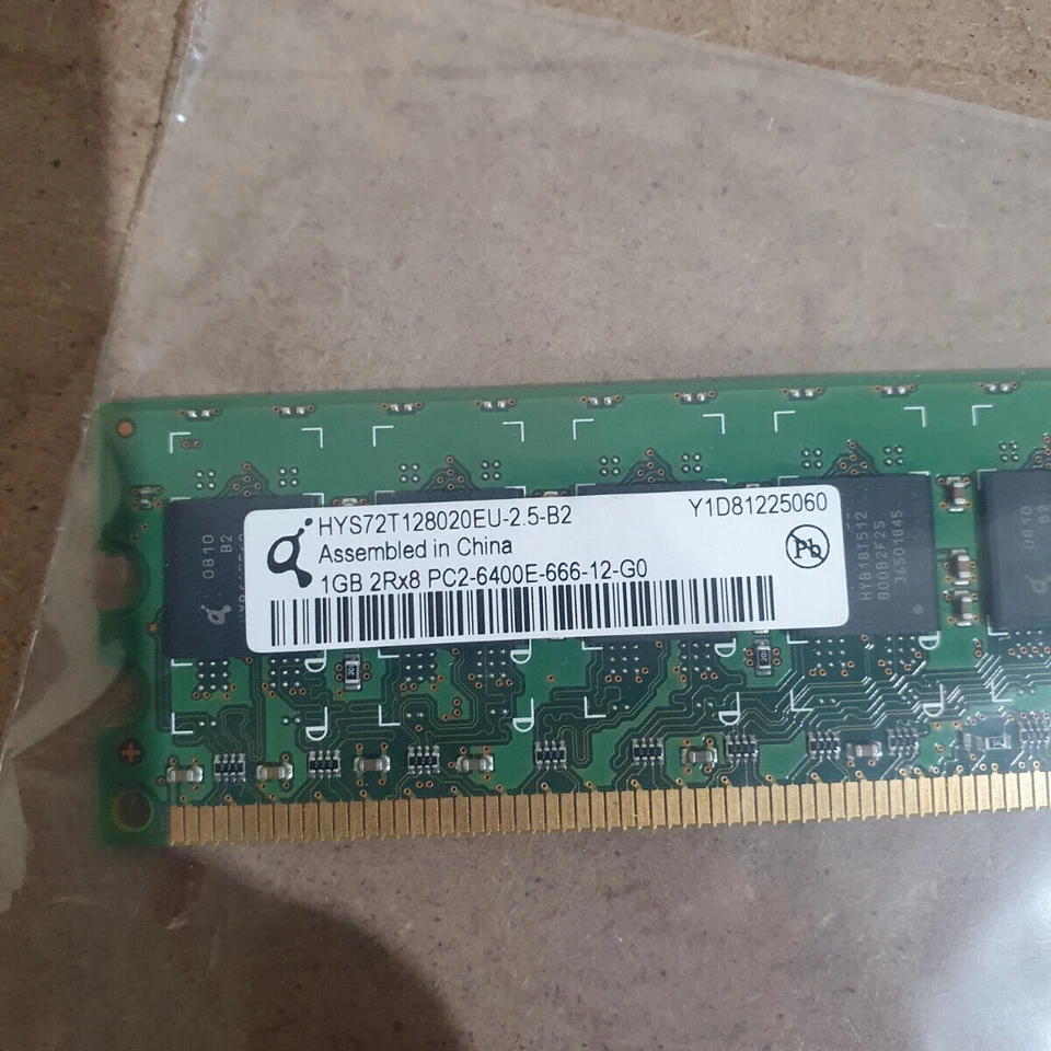 Qimonda HYS72T128020EU-2.5-B2 1-GB 2Rx8 PC2-6400 DDR2-800 240-Pin DIMM ECC SDRAM - Image 2 of 4