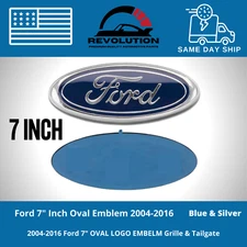 FORD (BLUE) Front Grille Tailgate Emblem, 3D Oval 3M Double Side Adhesive-7inch