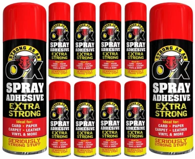 OPTIMAL PRODUCTS Heavy Duty Spray Adhesive Glue Strong SAAO OX For Carpet Tile Paper Fabric 500ml