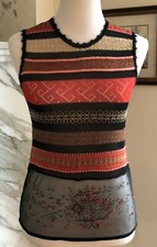 Christian Lacroix Bazar Gilet Vest Top Blouse W. Beading Size S/36/uk