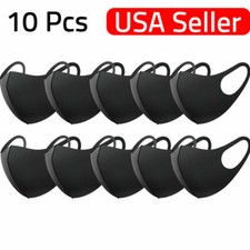 10Pcs Black Face Fashion Mask Washable Reusable Unisex Adult US SELLER