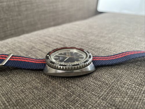 Vintage Seiko RALLYE 42mm Automatic Watch Blue Dial w/ Orange Hand 7006-8030 - Picture 8 of 17