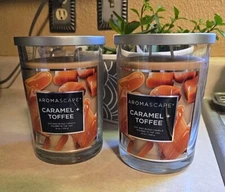Set 2 CARAMEL TOFFEE Chesapeake Bay Candle AROMASCAPE Tumbler Jar LARGE 19oz ea.
