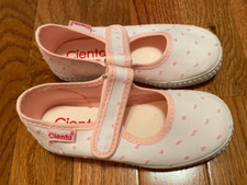 NEW Baby Toddler CIENTA Casual Mary Jane s White Pink Swiss Dot Sz 25 US 8.5