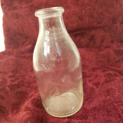 Vintage Clean Easy Clear Glass Baby Nursing Bottle 4 Oz, Circa 1940 s, USA,