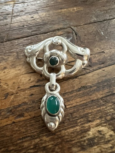 Spilla Art Noveau 830s argento sterling Norvegia norvegese Skønvirke tenuta vintage 987 - Foto 4 di 6