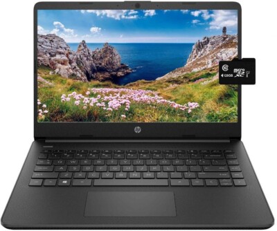 Newest HP 14'' HD Laptop Intel 4-Core Celeron 16GB RAM 192GB(64+128) Win11 Black
