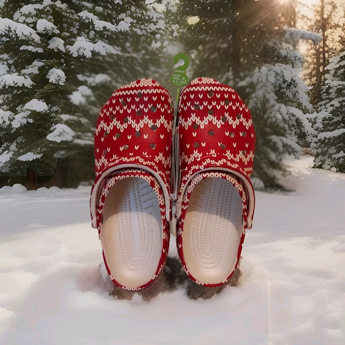Crocs Classic Holiday Sweater Clog Sz 10M 12W Crocs Unisex Classic Christmas Holiday Sweater Clog Various  main image 2