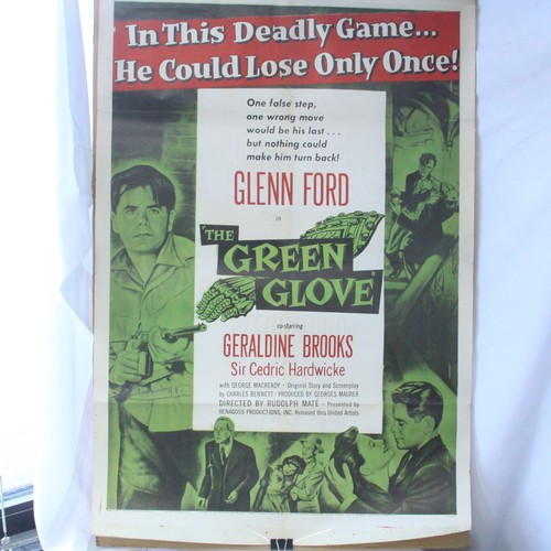 The Green Glove 1952 Glenn Ford Original Movie Poster 27" x 41" Geraldine Brooks
