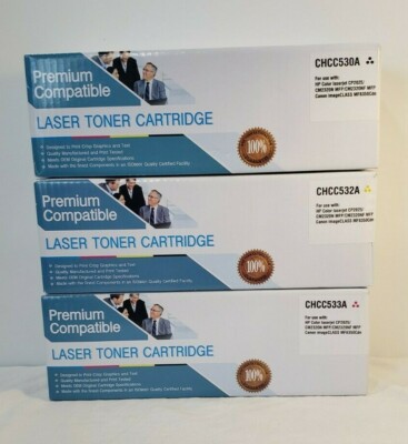 Premium Compatible laser toner cartridges CHCC530A 532A 533A  Black Yellow Magen