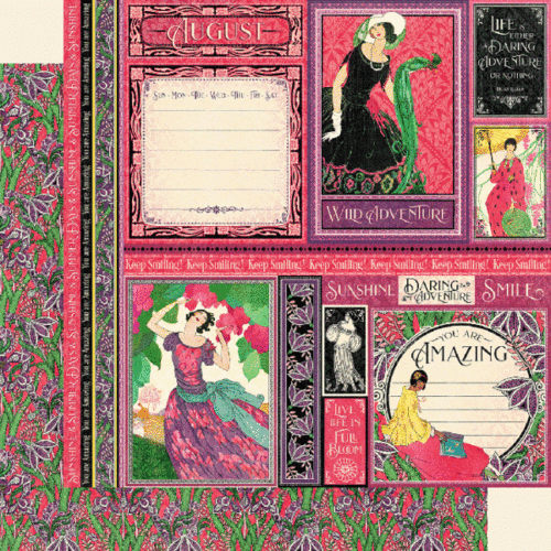 GRAPHIC 45 "FASHION FORWARD" 12X12 PAPER PACK CALENDAR SCRAPJACK'S PLACE - Picture 9 of 12
