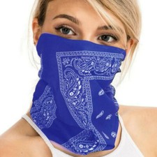 NEW Blue Bandana Print Gaiter Balaclava Face Mask - Unisex - Multi-use
