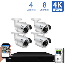 8 Channel 4K AI Face Recognition Human Vehicle Detect 8MP Security Camera System