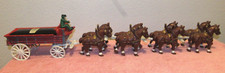 Vintage Highlander House Cast Iron Horse Team and Wagon Cart - Milford, MA