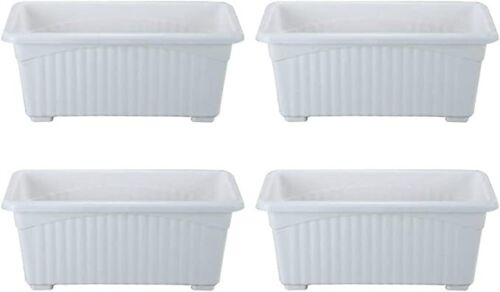 Window Planter Pots for Home & Balcony 32cm L and 16cm W Pack of 4 Set 1 - White - Picture 1 of 5
